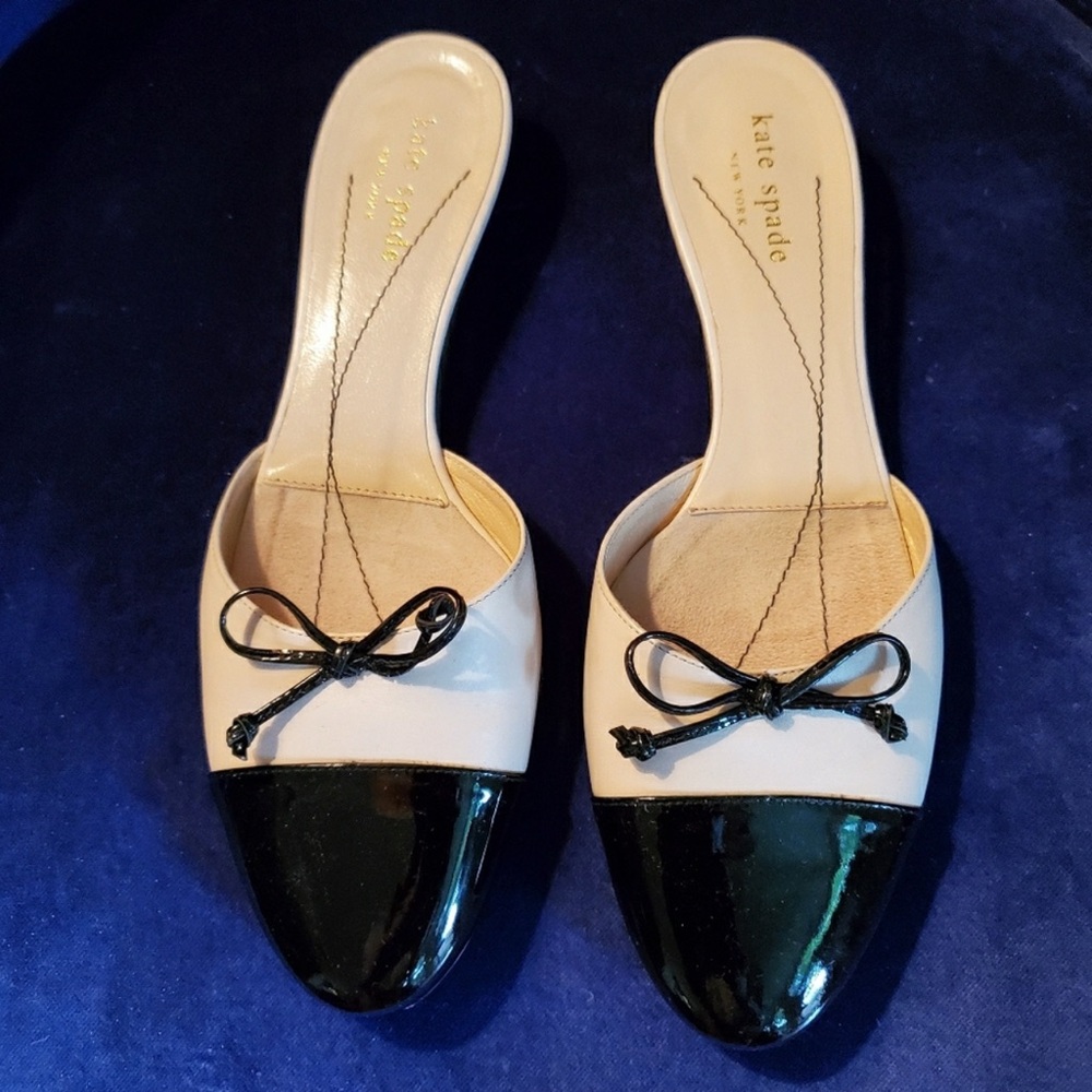 Kate Spade ♠️ New York Beige/Black Mules